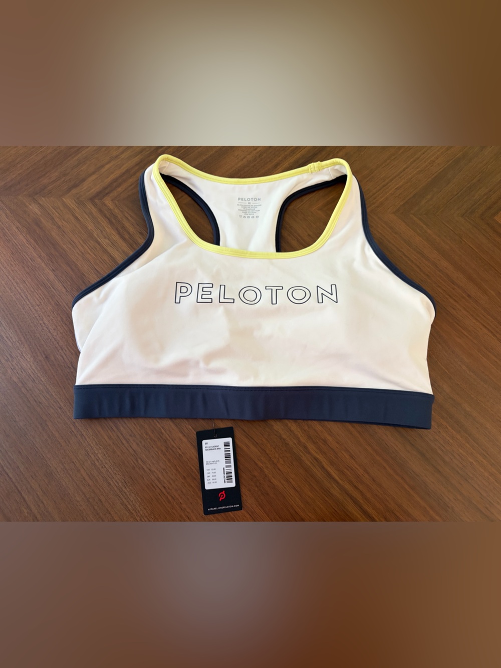 Peloton Cadent Racerback Sports Bra 2X Cream Navy Colorblock NWT Activewear